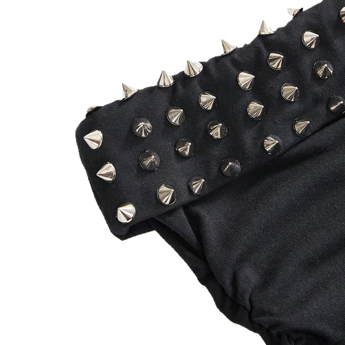 Black punk halter tank top with rivets, lace-up front and letter print, photo 5