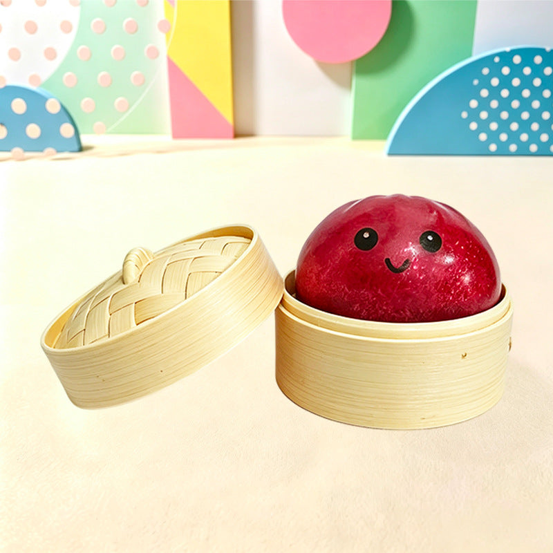 5CM Slow Rebound Squeeze Toy, Realistic Stress Relief Bun with Glitter, Squishy Fidget Toy