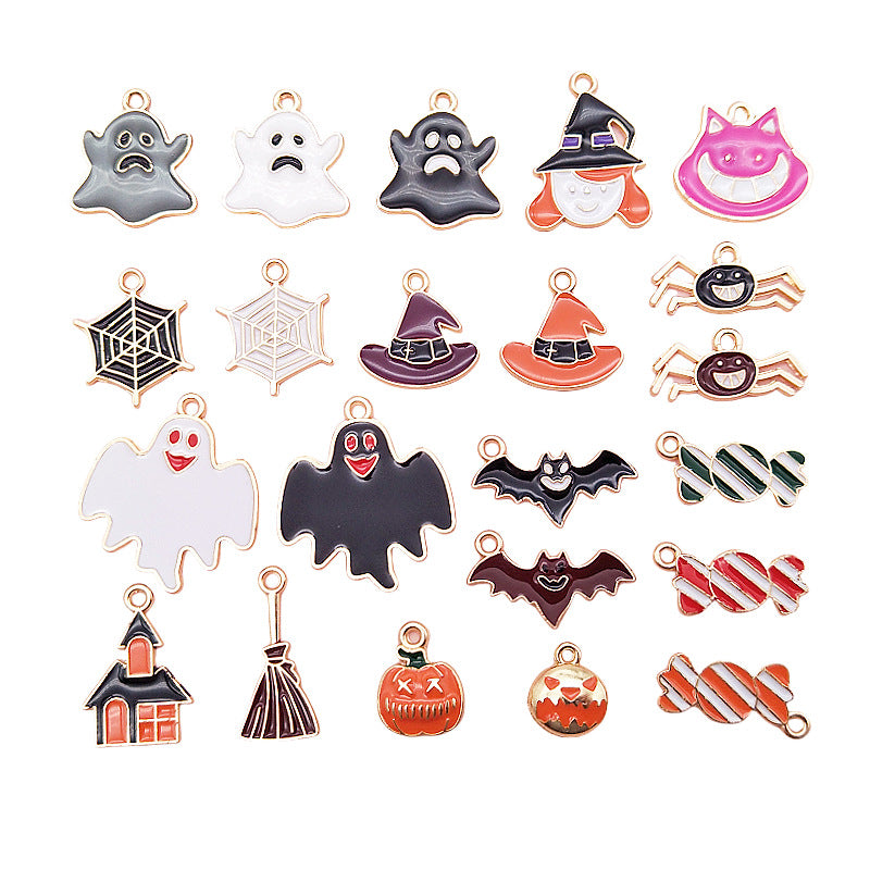 Halloween Funny Alloy Pendant DIY Cartoon Pumpkin Bat Charm