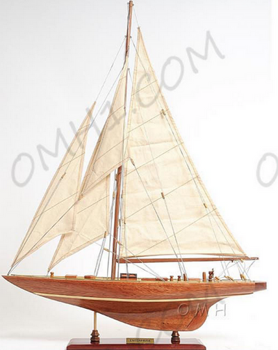 Enterprise Yacht Model, Mahogany and Teak