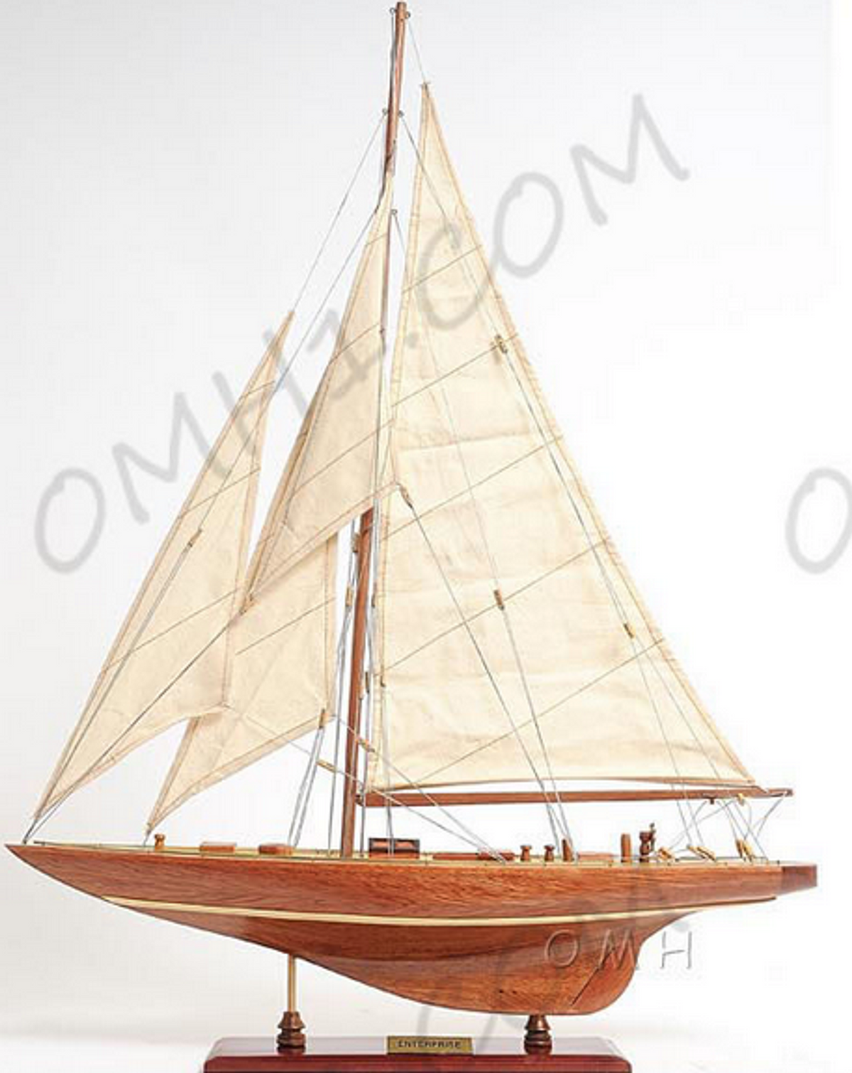 Enterprise Yacht Model, Mahogany and Teak