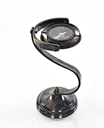 Brass Gimbaled Compass on Brass Stand