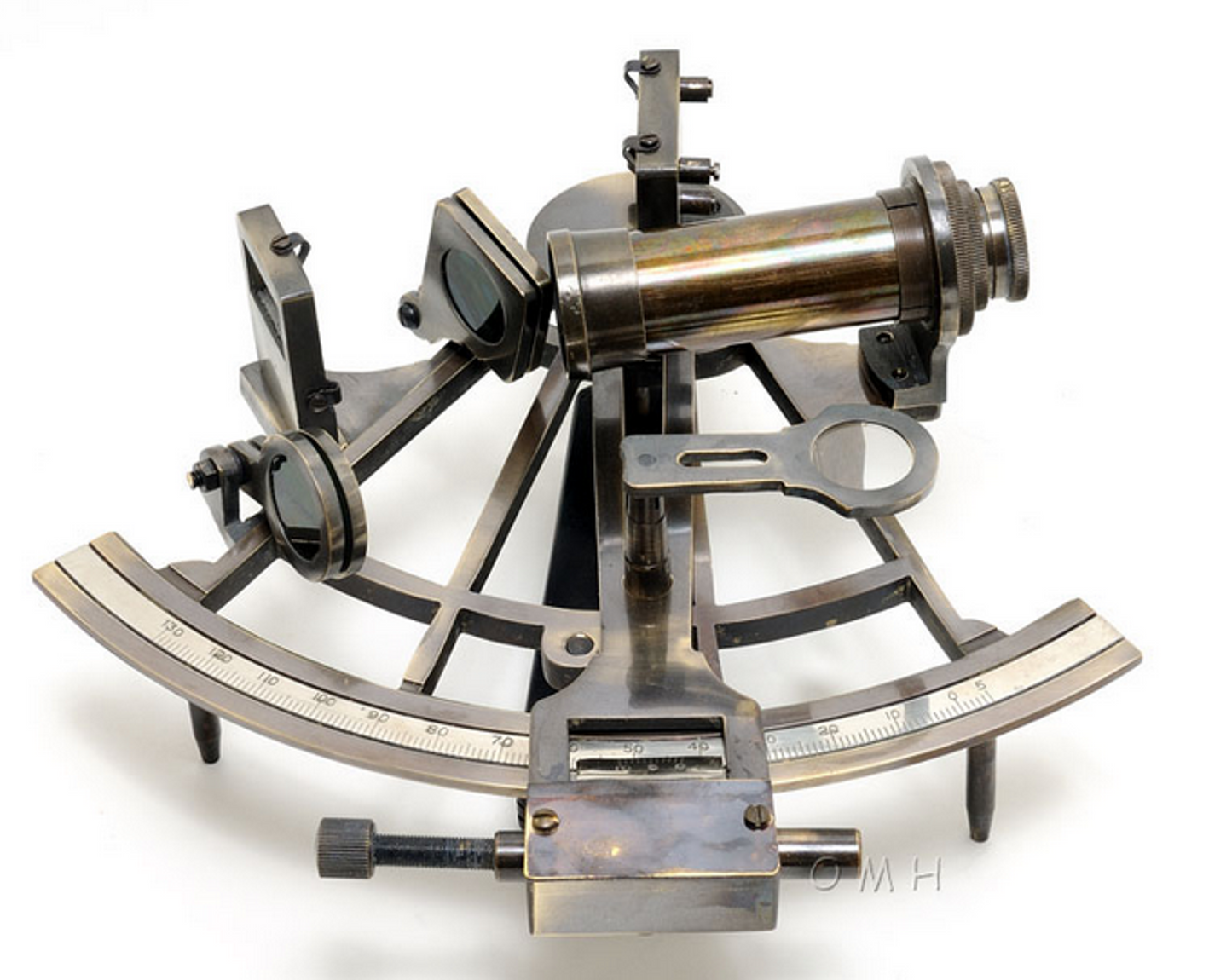 Brass Nautical Sextant in Wooden Box (Large)