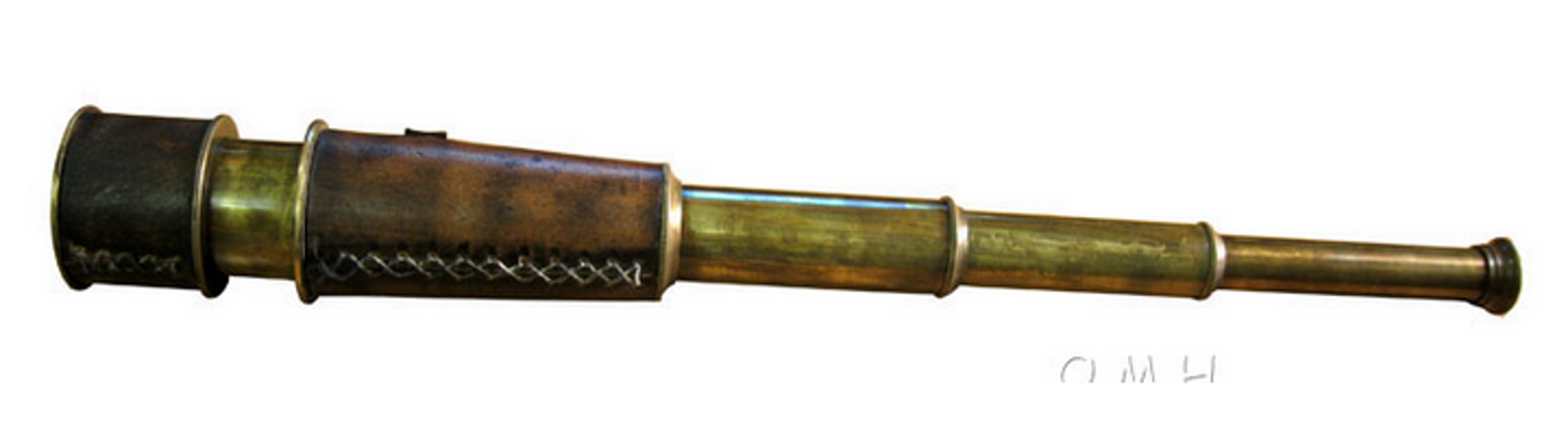 Handheld Brass Telescope with Leather Overlay (15 Inch)