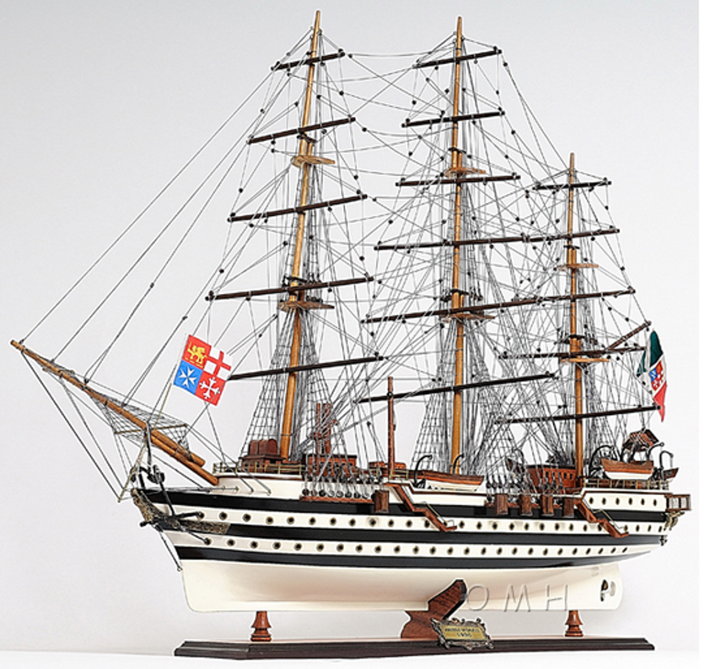 Painted Amerigo Vespucci Model Ship