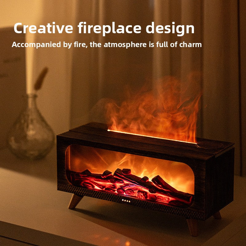 3D Simulated Fireplace Flame Ultrasonic Humidifier Aroma Diffuser