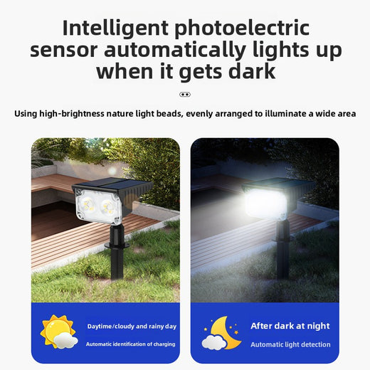 Solar Powered Outdoor Garden Lights with Adjustable Focus
