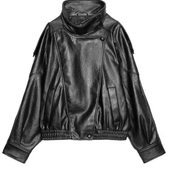 Women's retro pebbled leather jacket, photo 6