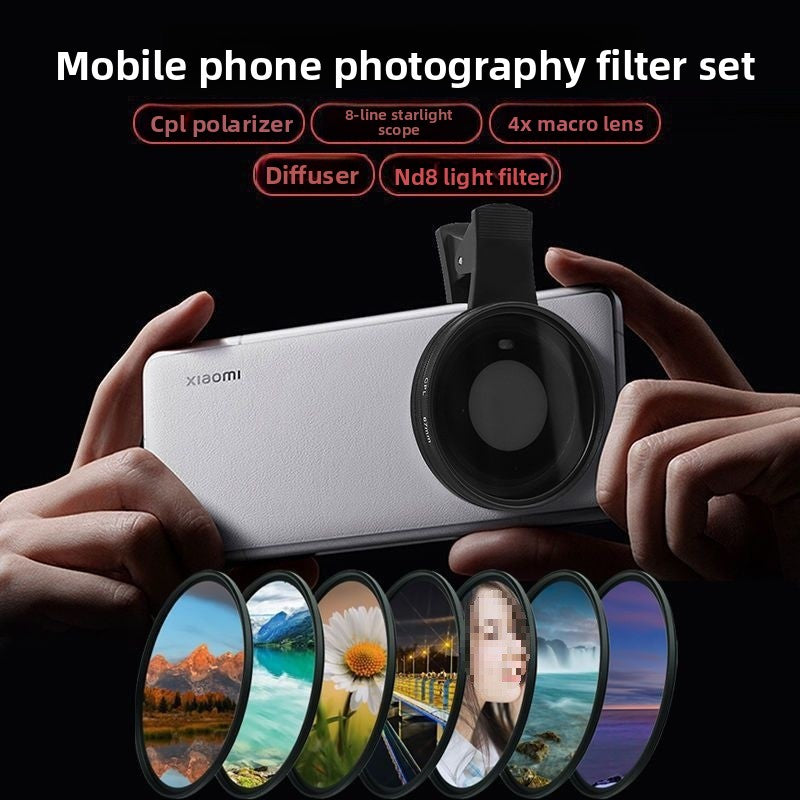 Adjustable Phone Camera Filter Set with Clip Mount
