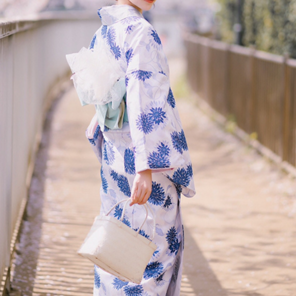 Women's Japanese Camellia Print Kimono Dress Set, All Yards, image 3 of 41