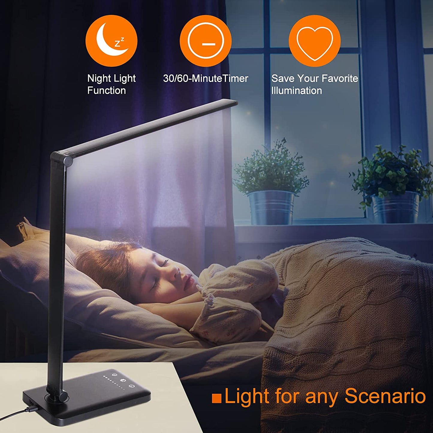 LED Flex Desk Lamp with Phone Charger