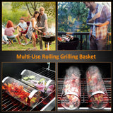 Stainless steel grill basket cylinder shape