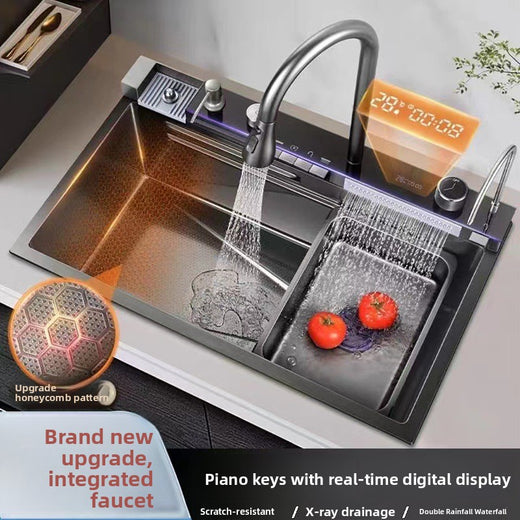 Stainless Steel Multifunctional Kitchen Sink with Digital Display