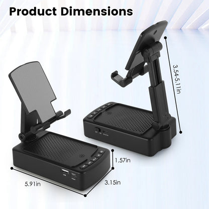 Foldable Phone Stand with Wireless Speaker & Power Bank