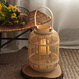 Bamboo-woven hand-held lantern