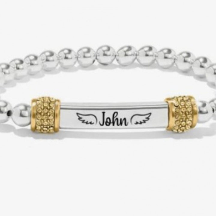 Stainless Steel Engraved Elastic Bracelet