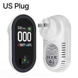 3In1 Carbon Monoxide Detector Plug-In Display with Temperature Humidity Sensor Built-In CO Monitor Alarm Sound Warning