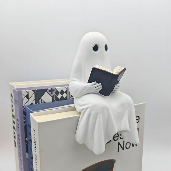 Halloween Ghost Reading Book Resin Statue Home Decoration