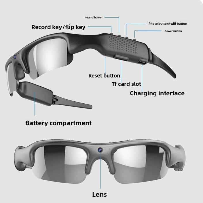 Sports Camera Glasses with WIFI Night Vision