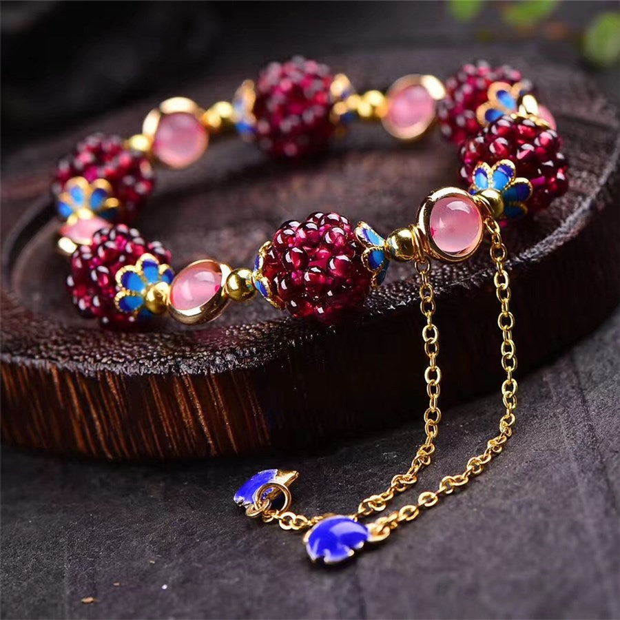 Natural garnet bracelet