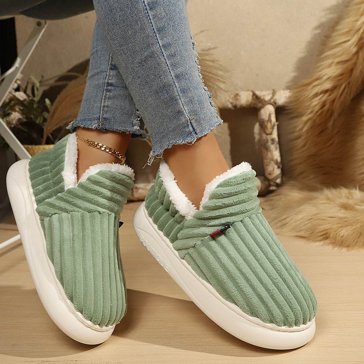 Plush Lined Indoor Outdoor Slippers