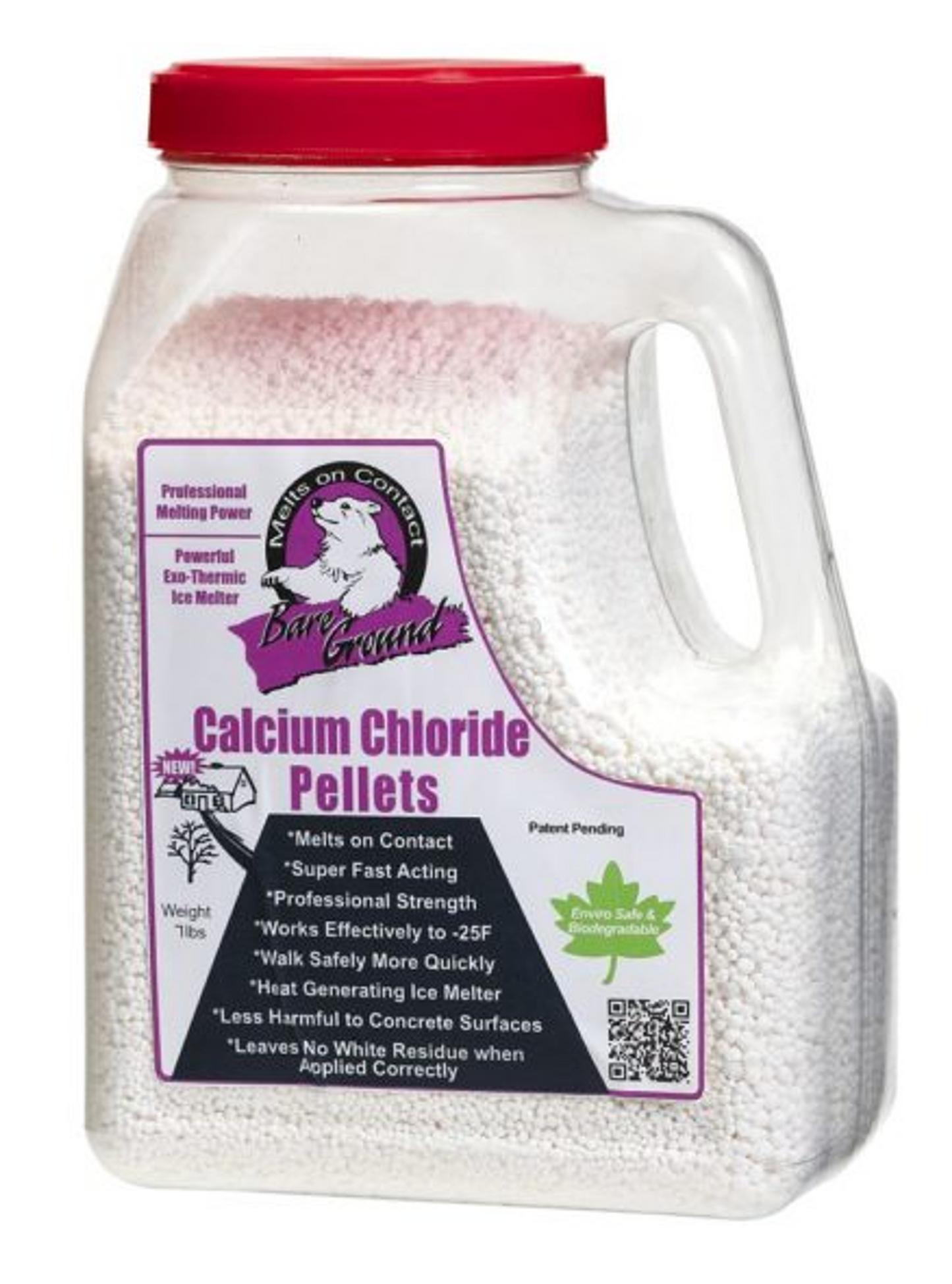 Bare Ground Calcium Chloride Ice Melt Pellets, 7 lb Jug