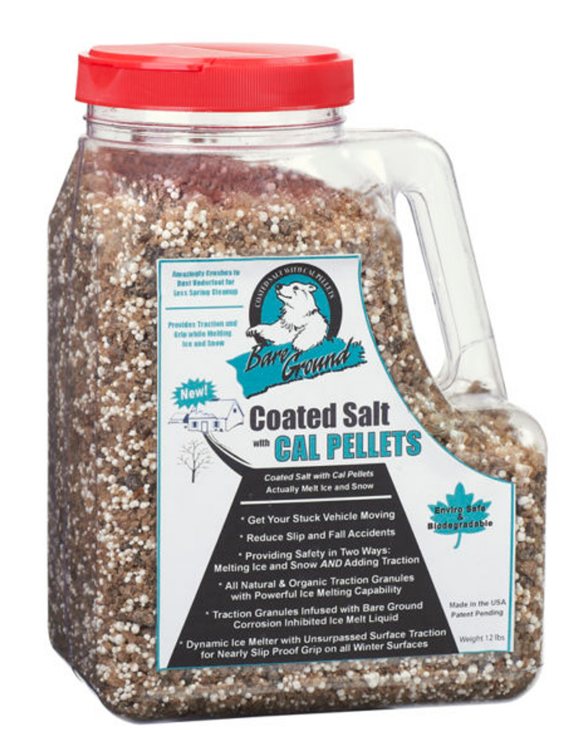 Bare Ground Coated Granular Blend with Calcium Chloride, 12 lb Jug