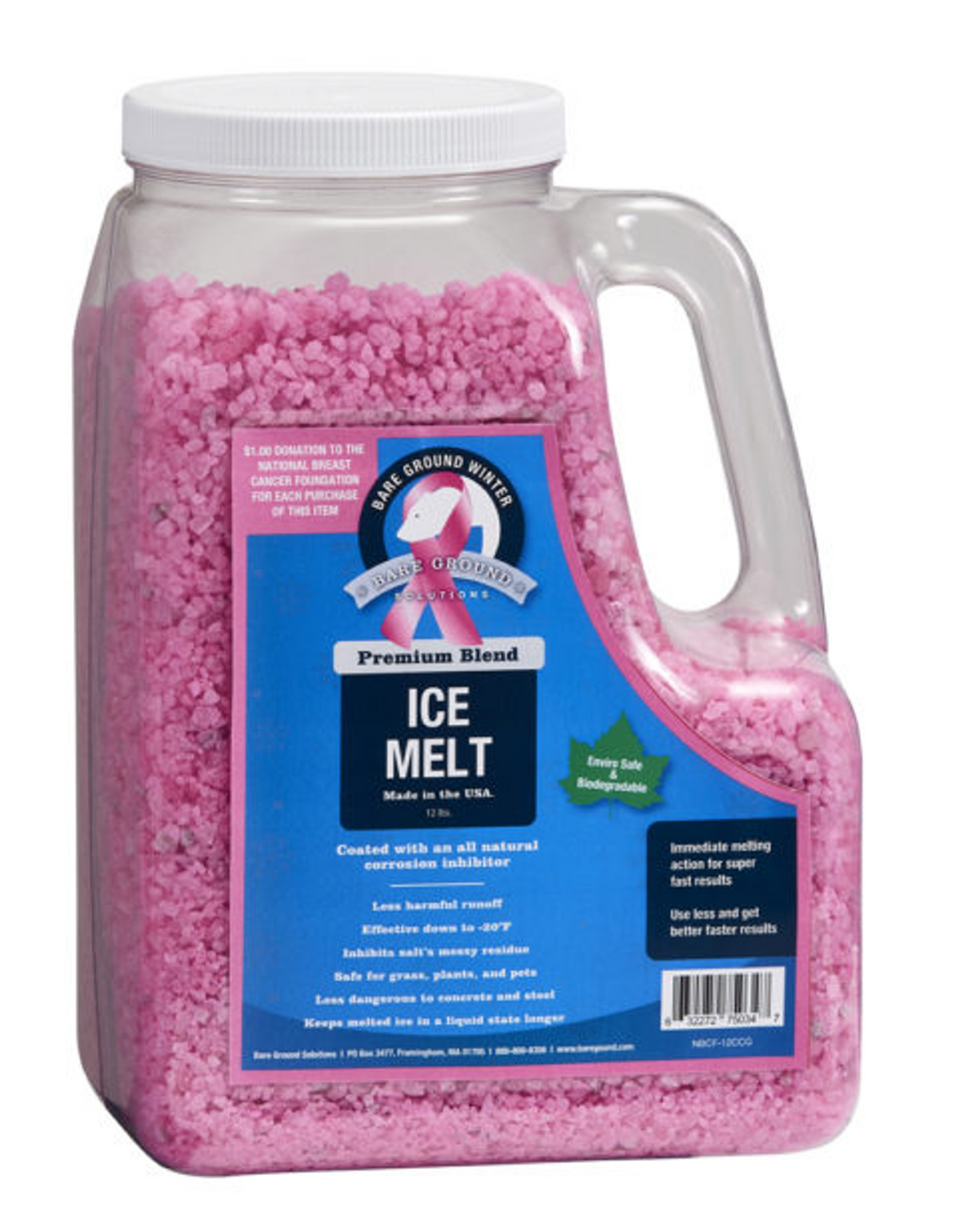 Bare Ground Coated Granular Ice Melt, 12 lb Shaker Jug