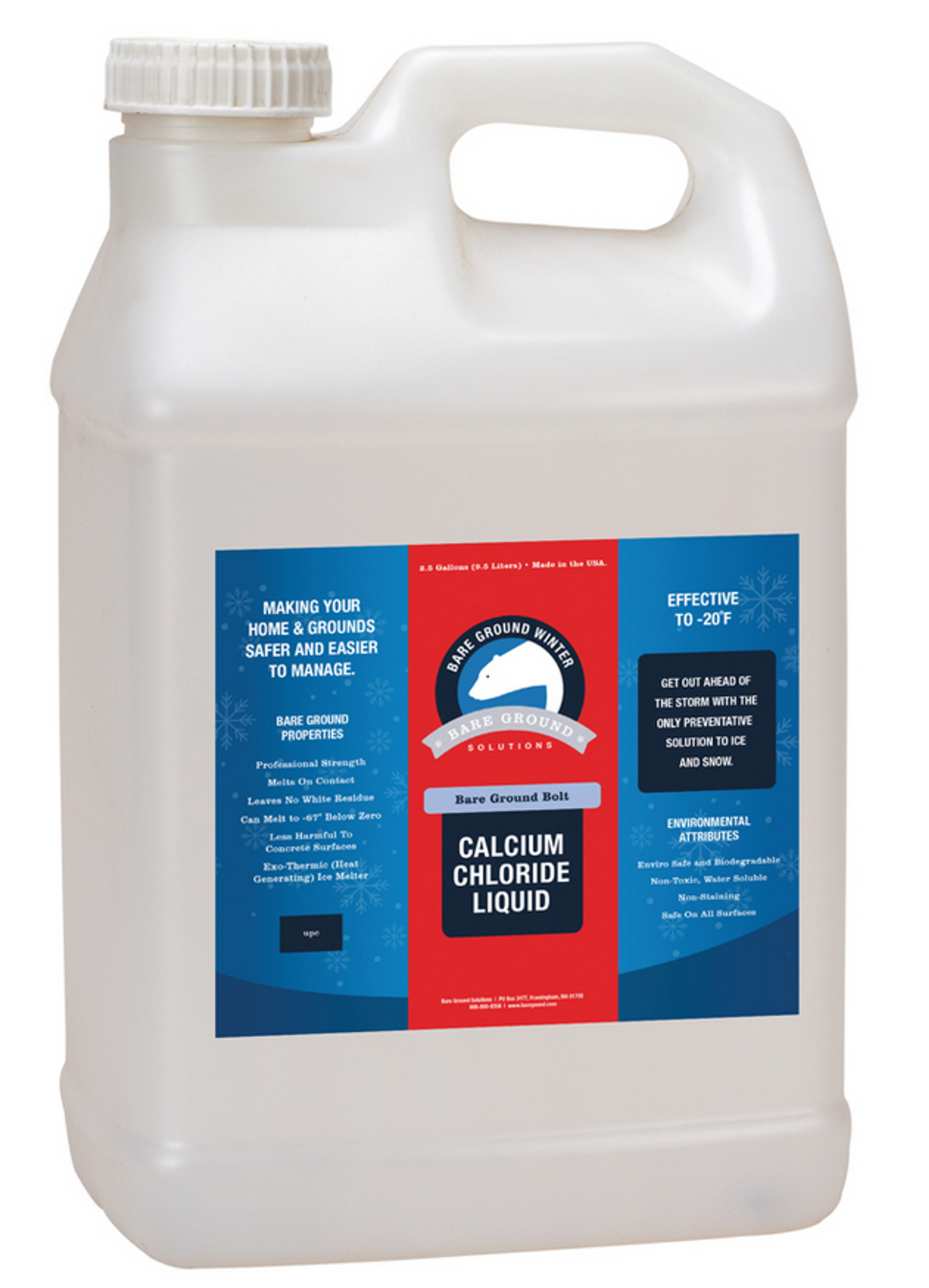 Bare Ground Bolt Liquid Calcium Chloride Deicer, 2.5 Gallon