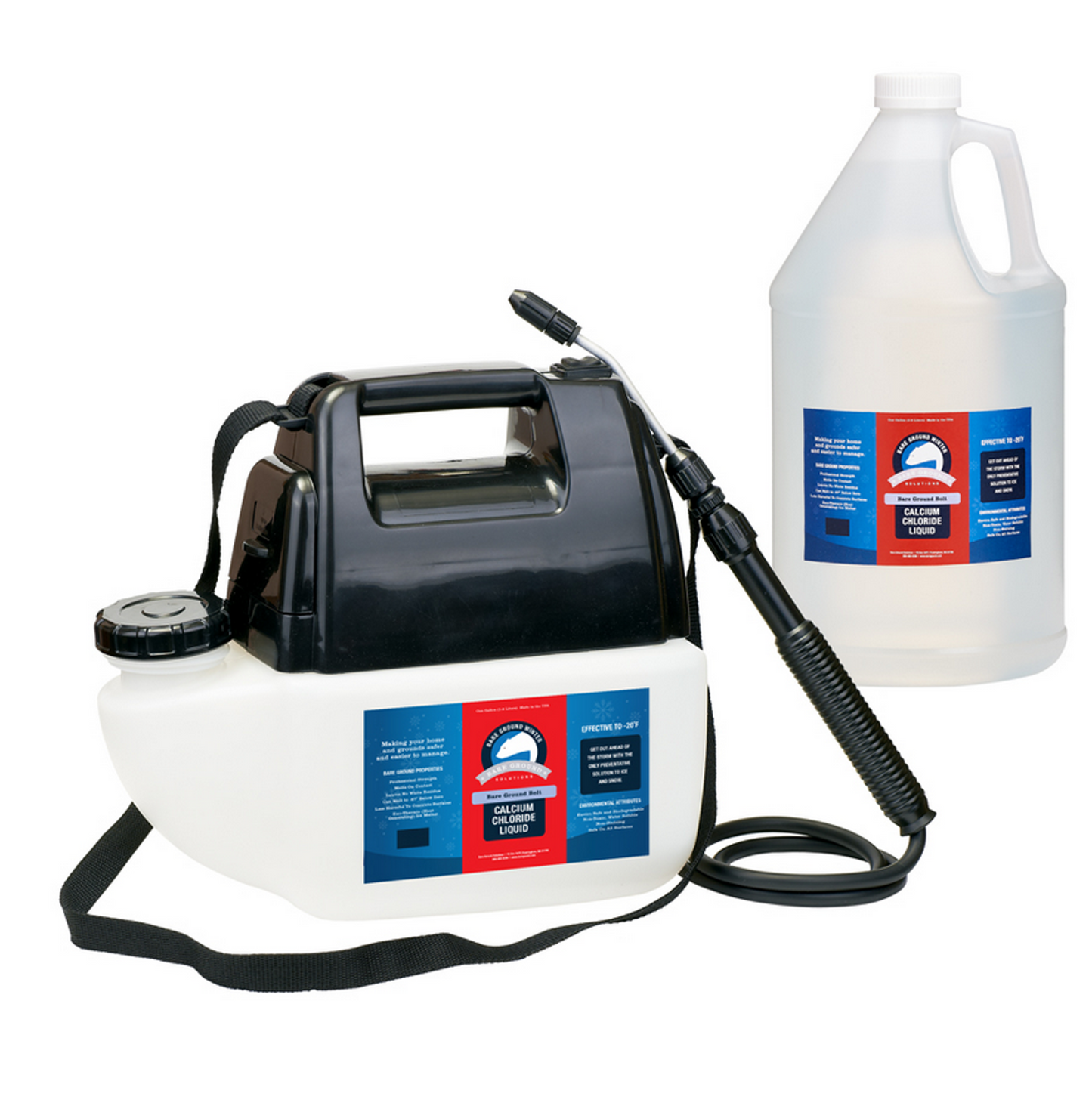 Bare Ground Bolt Calcium Chloride Deicer with Sprayer, 1 Gallon