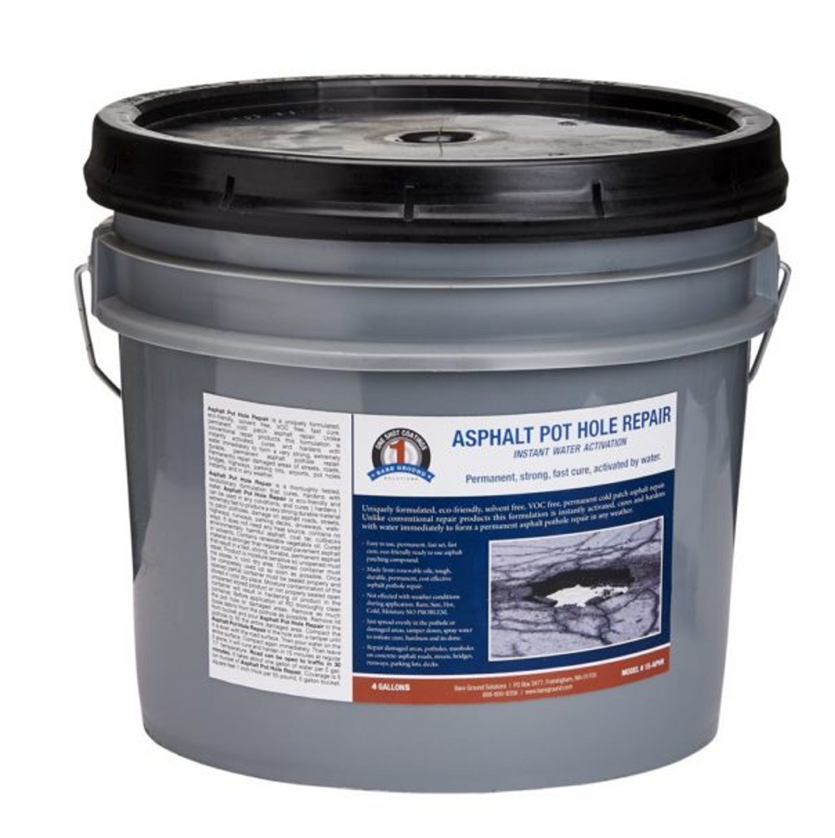 1 Shot Asphalt Pot Hole Repair, 4 Gallon Bucket
