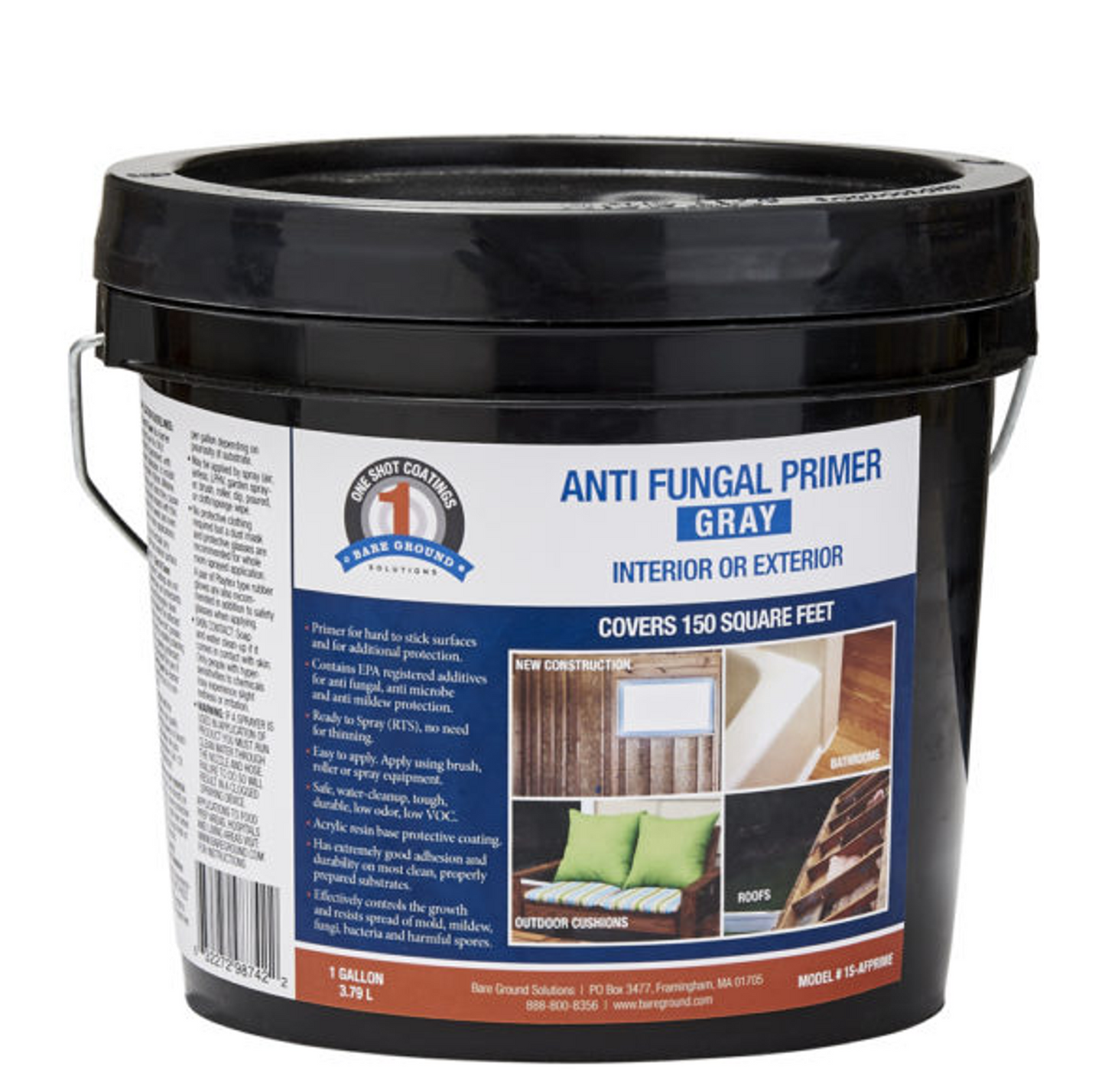1 Shot Anti-Fungal Primer, 1 Gallon Gray