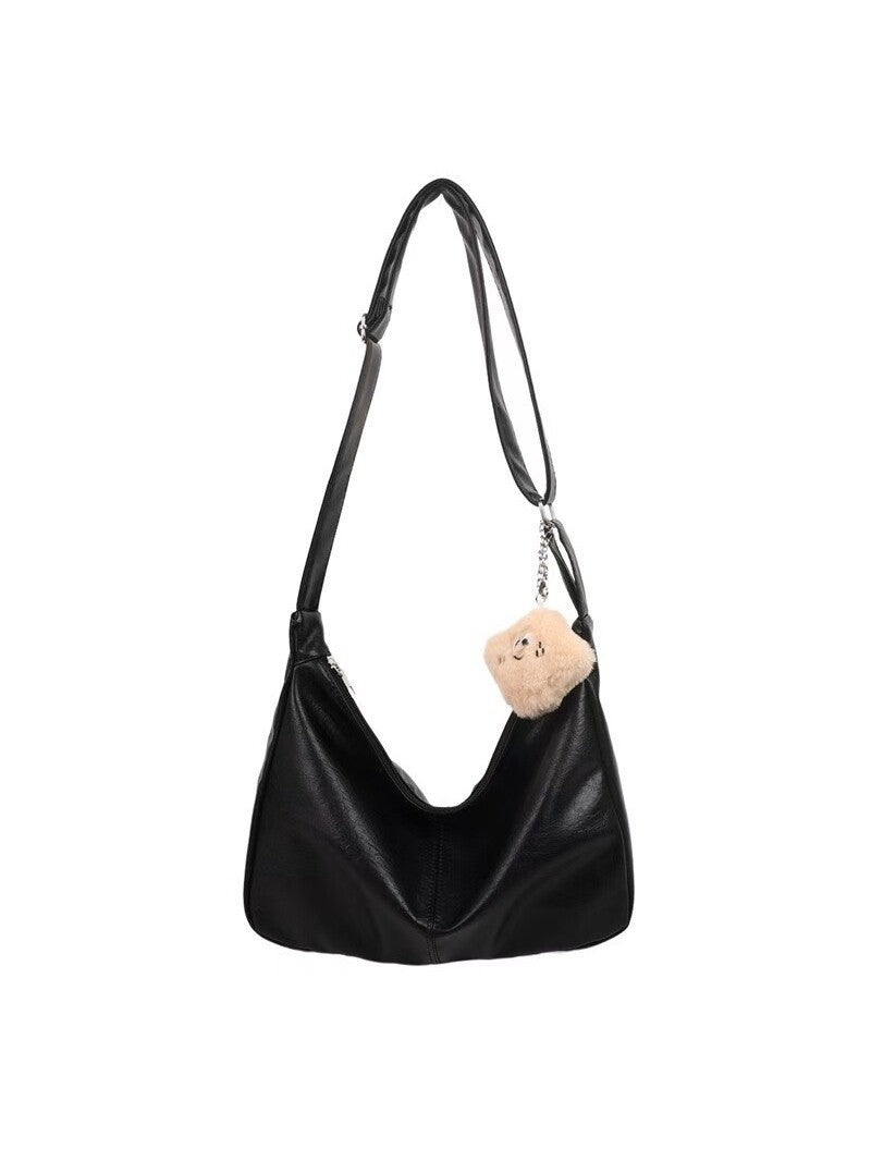 Women's Large Capacity Soft PU Leather Tote Bag Versatile Commuting Shoulder Handbag