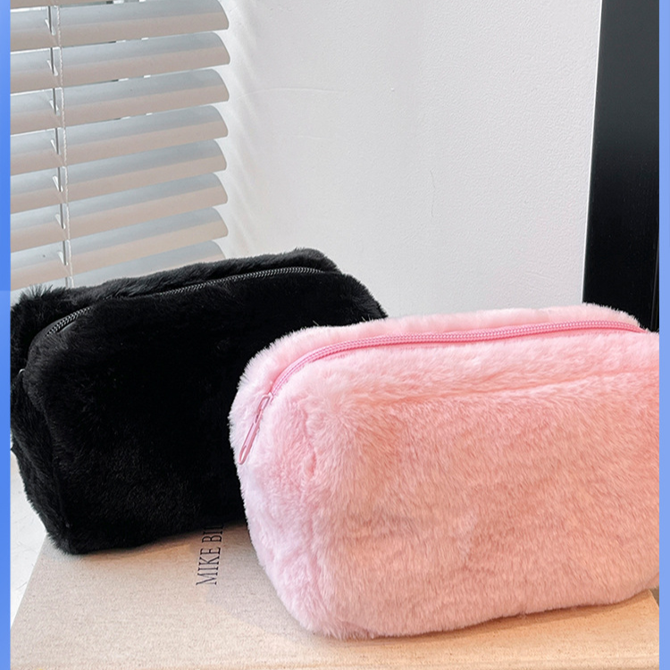 Large Capacity Soft Plush Cosmetic Storage Bag