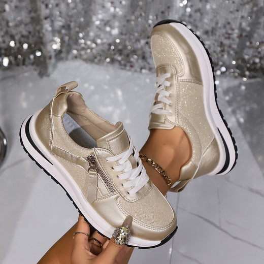 Women's Platform Lace-Up Sneakers