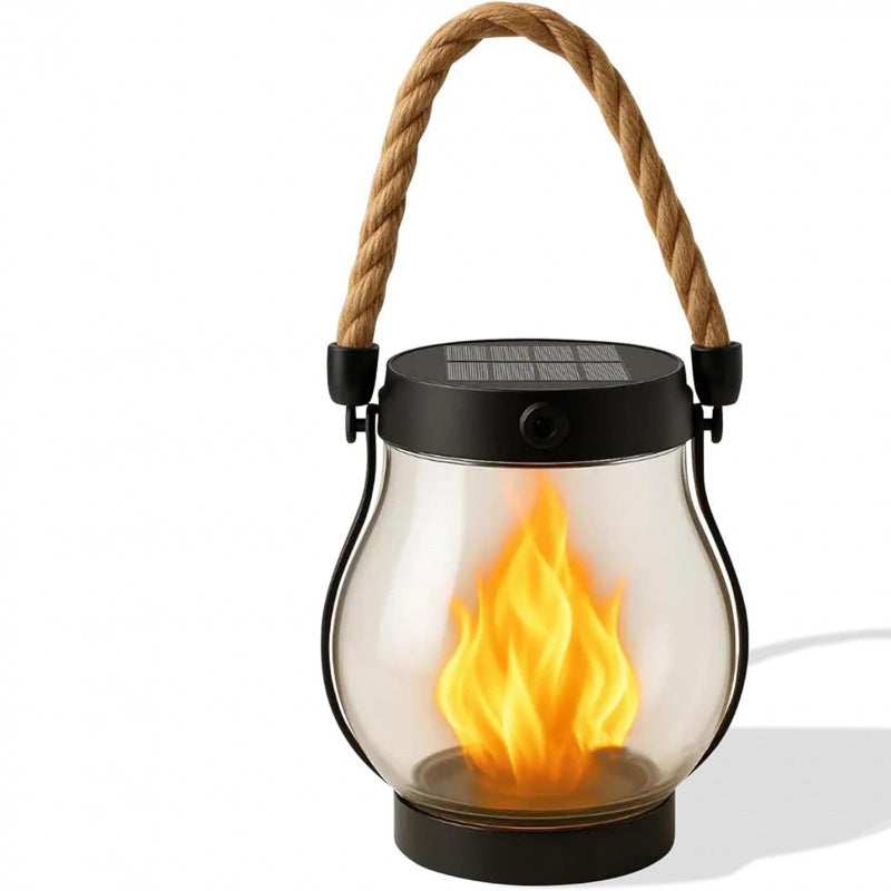 Solar Powered Hanging Lantern with Dancing Flame