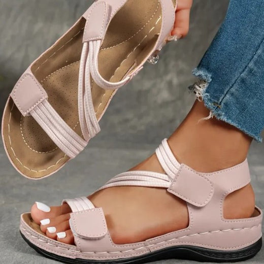 Womens Velcro Wedge Sandals