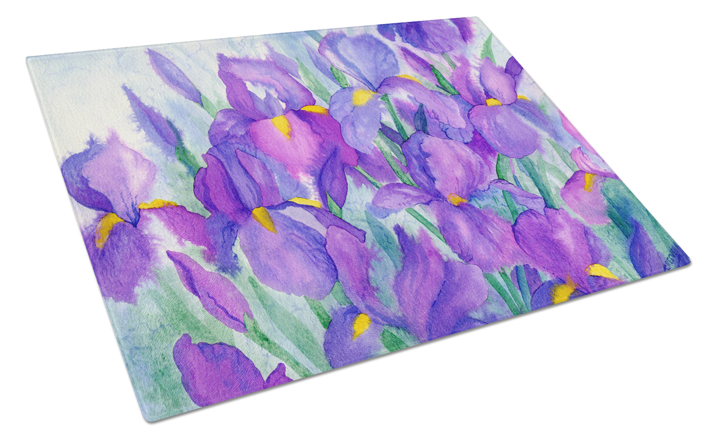 Flower Art Tempered Glass Cutting Board, Large 12 x 15