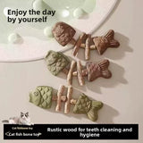 Catnip Fish Bone Chew Toy for Dental Play