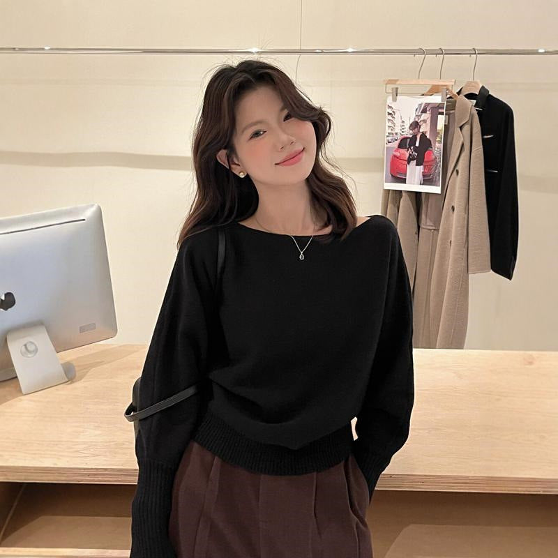 Off-Shoulder Knit Sweater for Women