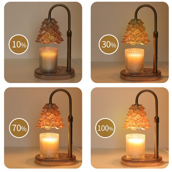 Candle warmer lamp shown at four brightness levels
