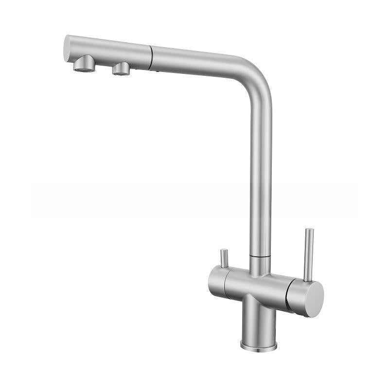 Cross-Border Russian Popular Pull-Out Kitchen Faucet Hot and Cold Sink Sink Three-In-One Dual-Use Pure Water Faucet