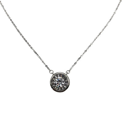 Zircon Necklace, Circle Necklace, Choker Necklace