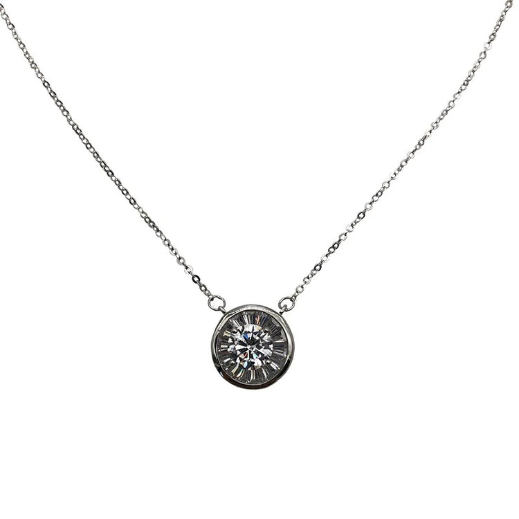 Zircon Necklace, Circle Necklace, Choker Necklace - Image 1