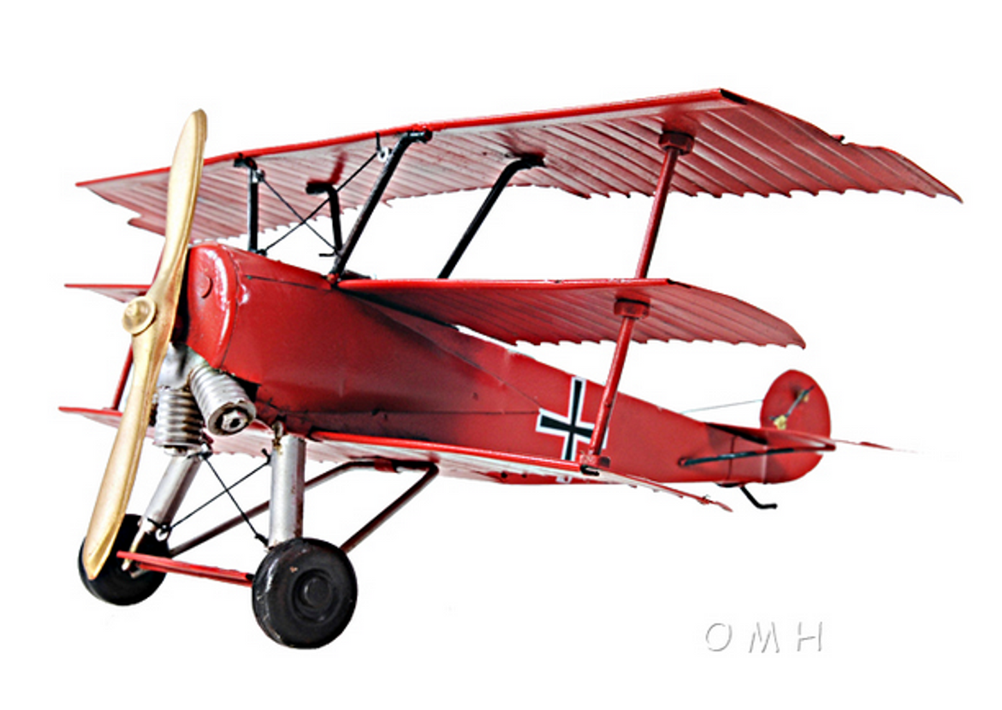 1917 Red Baron Fokker Triplane Model Aircraft - 1:30 Scale