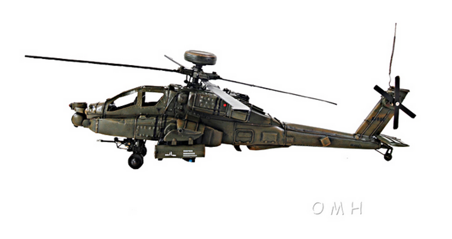 1976 Boeing AH-64 Apache Attack Helicopter Model - 1:39 Scale