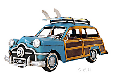 1949 Ford Woody Wagon with Surfboards Replica Model