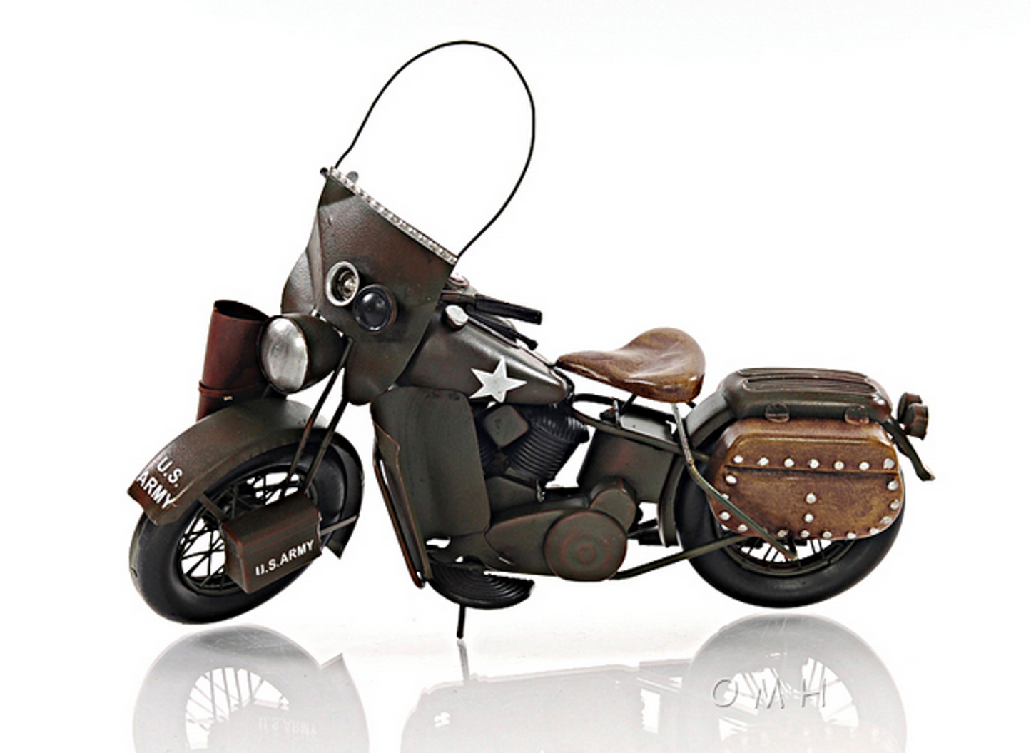 1942 Harley-Davidson WLA U.S. Army Motorcycle Model - 1:12