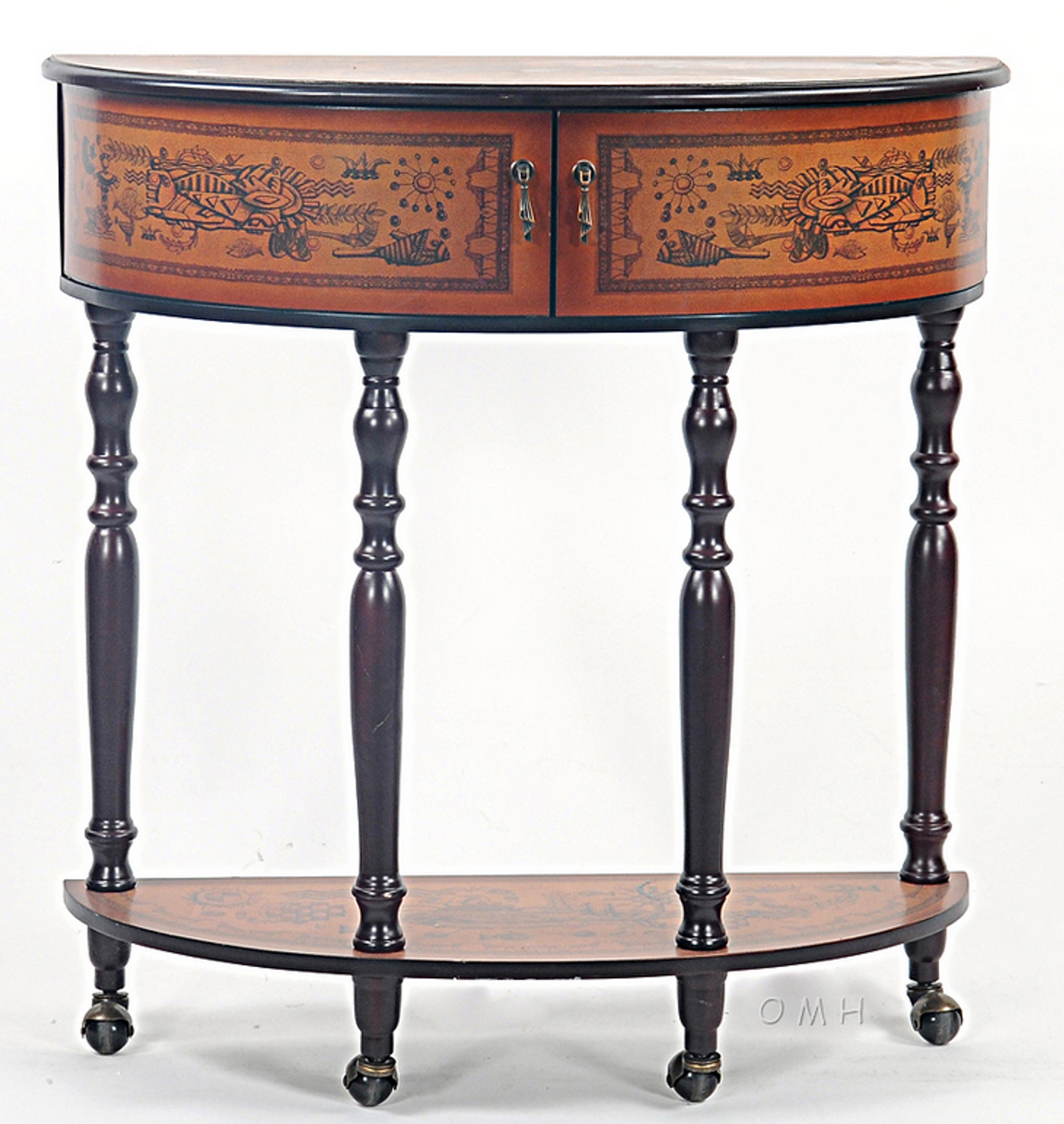 Nautical Console Cabinet with Casters