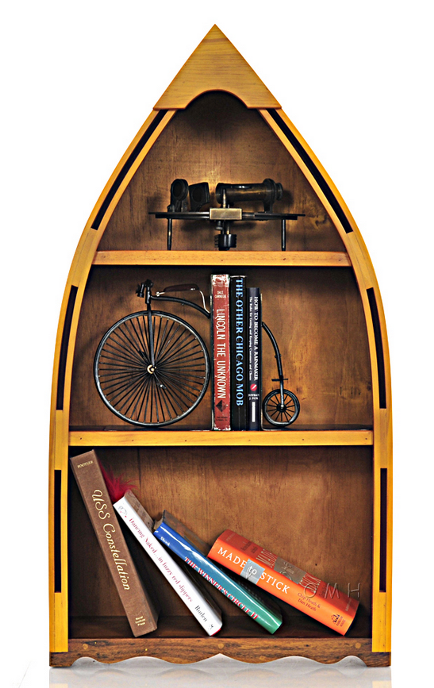 Wooden Canoe Bookshelf
